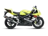 Vue 2 de l'échappement Suzuki GSX-R750 2004